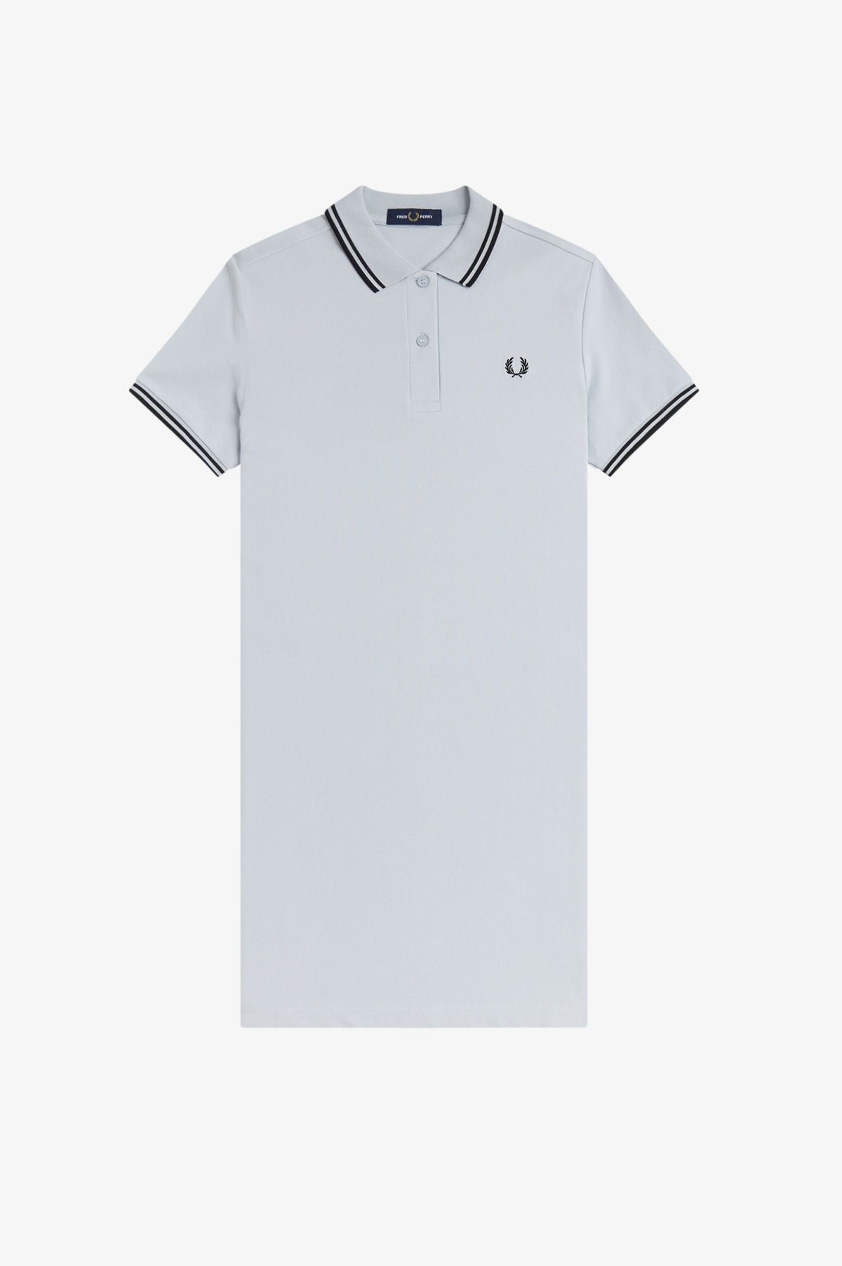 D3600 Twin Tipped Fred Perry Shirt Dress (Dusky Blue / Black / Black)