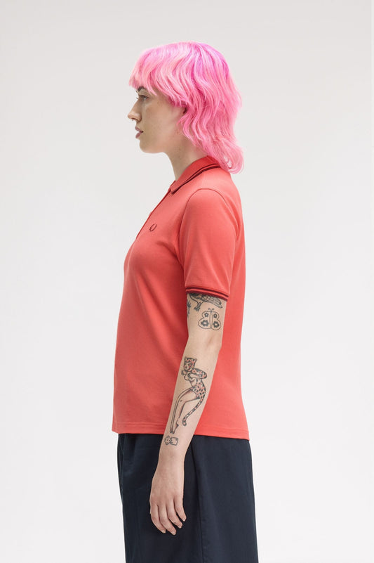 G3600 The Fred Perry Shirt (Strawberry Cream / Oxblood / Oxblood)