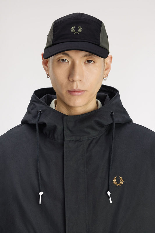 HW3383 Colour Block Ripstop Cap (Black)