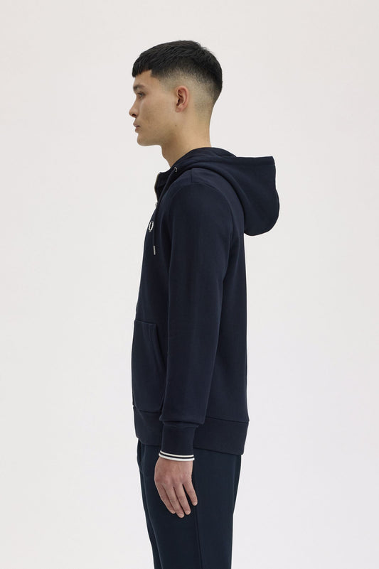 J7536 Hooded Zip Through Sweatshirt (Navy)