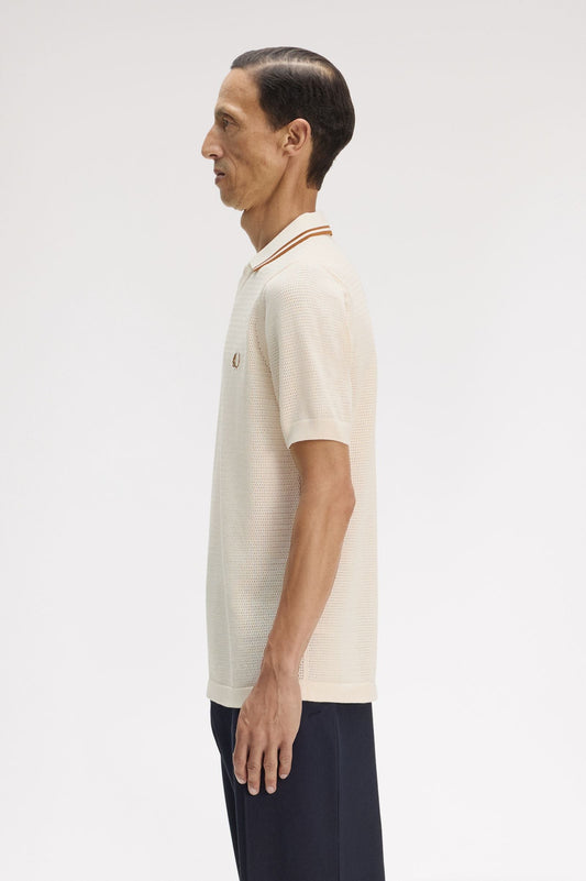 K2330 Pointelle Knitted Shirt (Ecru)