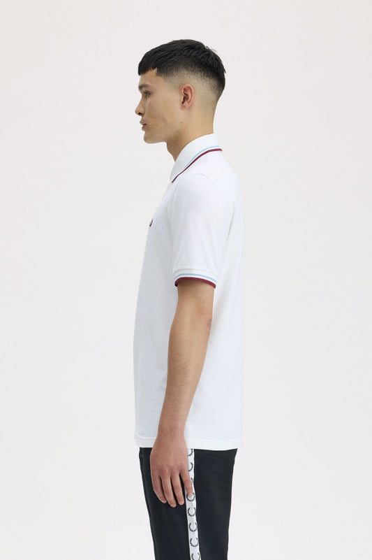 M12 The Fred Perry Shirt (White / Ice / Maroon)