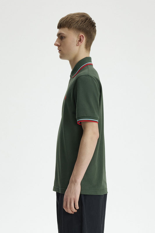 M12 The Fred Perry Shirt (Tartan Green / Ice / Red)