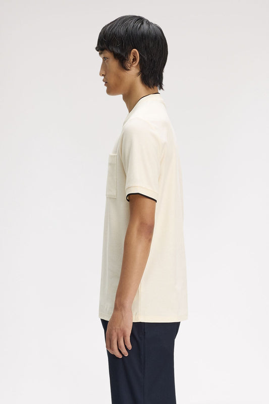 M2395 Pocket Detail Piqué T-Shirt (Ecru)