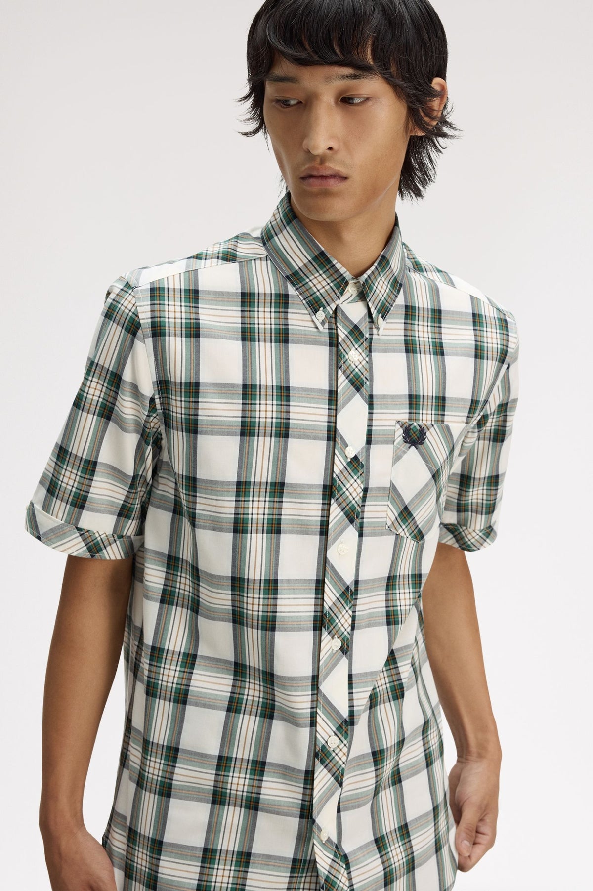 M2434 Classic Tartan Short Sleeve Shirt (Ecru)