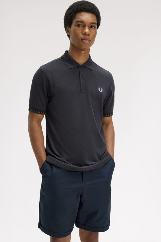 M2453 Jacquard Cuff Fred Perry Shirt (Anchor Grey)