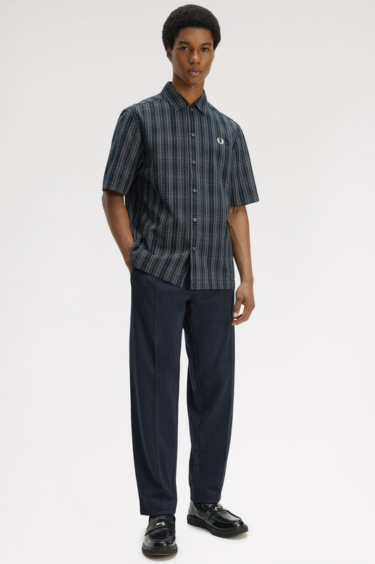 M2470 Seersucker Check Shirt (Navy)