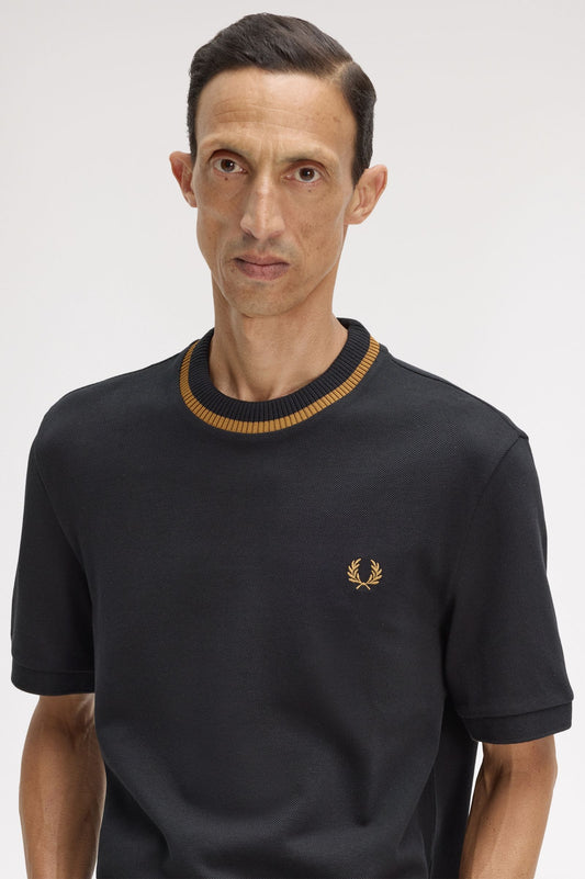 M7 Crew Neck Piqué T-Shirt (Black)