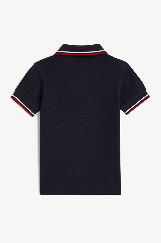 SY1225 My First Fred Perry Shirt (Navy / Snow White / Burnt Red)