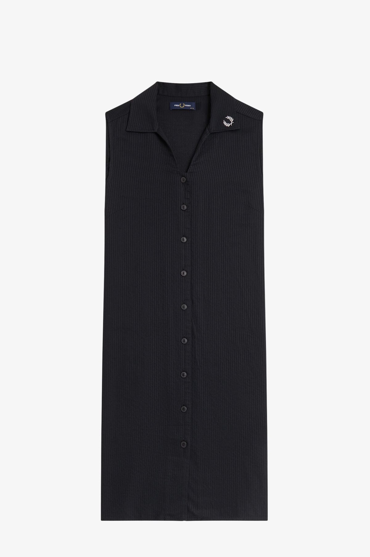 D2183 Sheer Stripe Sleeveless Dress (Black)
