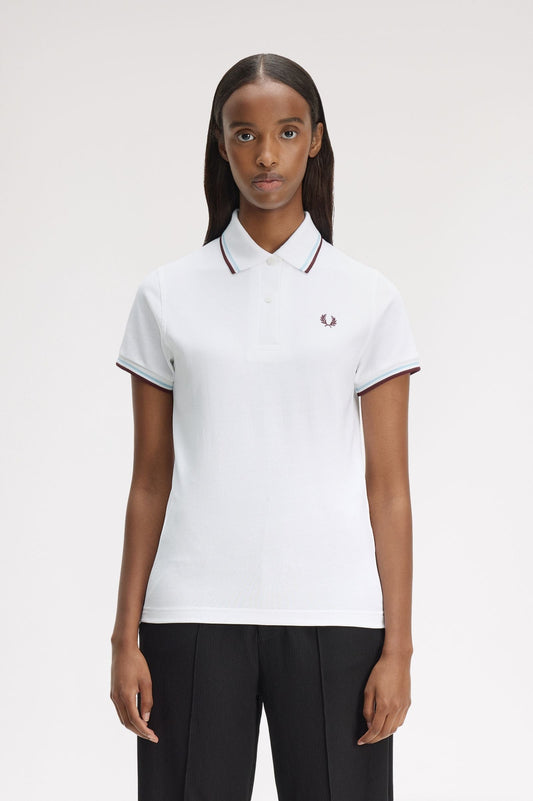 G12 The Fred Perry Shirt (White / Ice / Maroon)