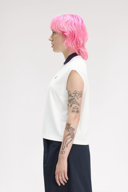 G2181 Mesh Collar Polo Shirt (Snow White)