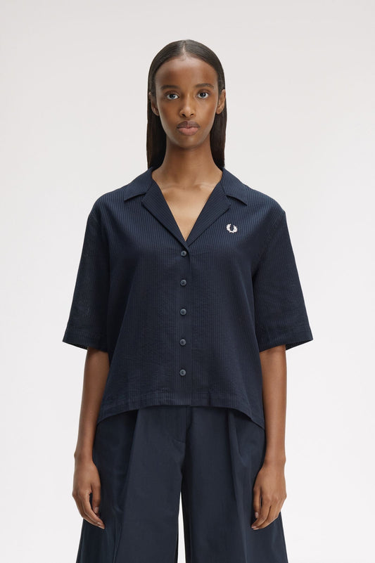 G2187 Sheer Stripe Shirt (Navy)