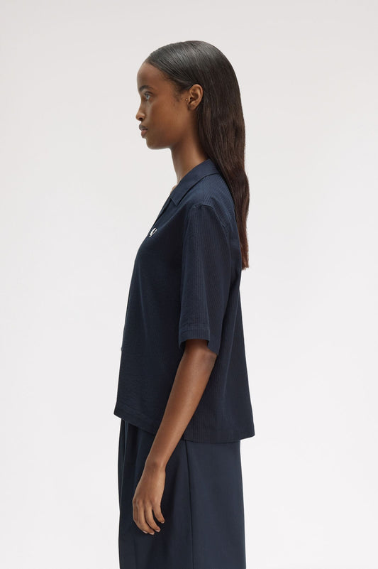 G2187 Sheer Stripe Shirt (Navy)