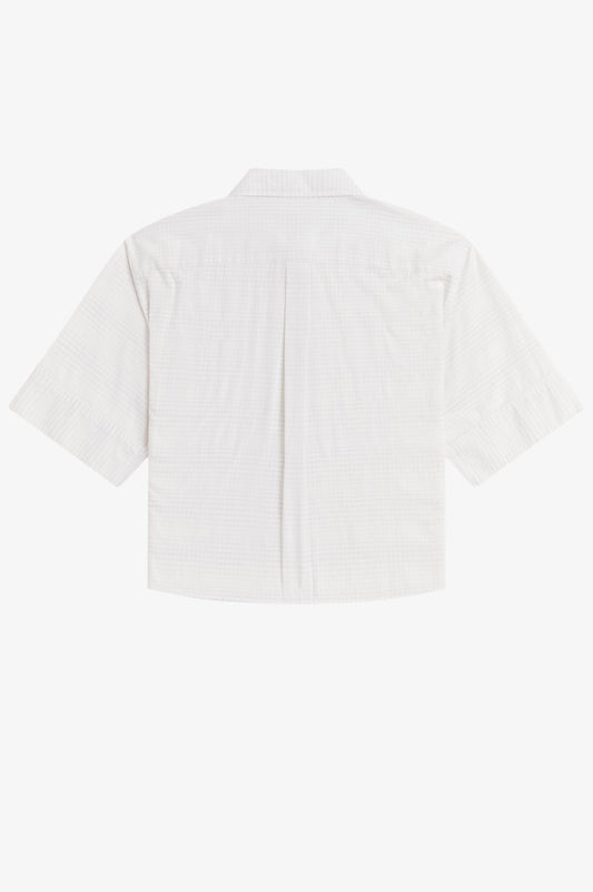 G2188 Open Weave Chequerboard Shirt (Snow White)