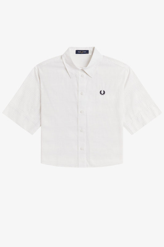 G2188 Open Weave Chequerboard Shirt (Snow White)