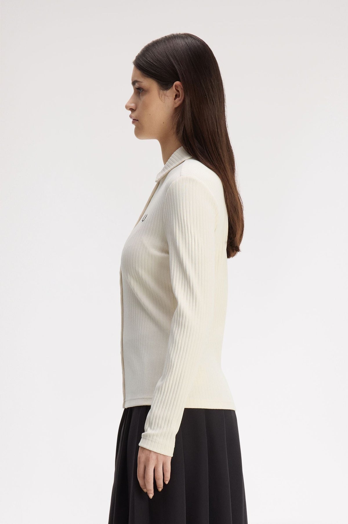 G3163 Ribbed Button Through Polo Shirt (Ecru)