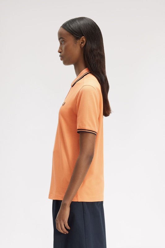 G3600 The Fred Perry Shirt (Peach / Navy / Navy)
