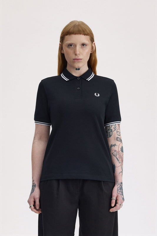 G3600 The Fred Perry Shirt (Black / White / White)