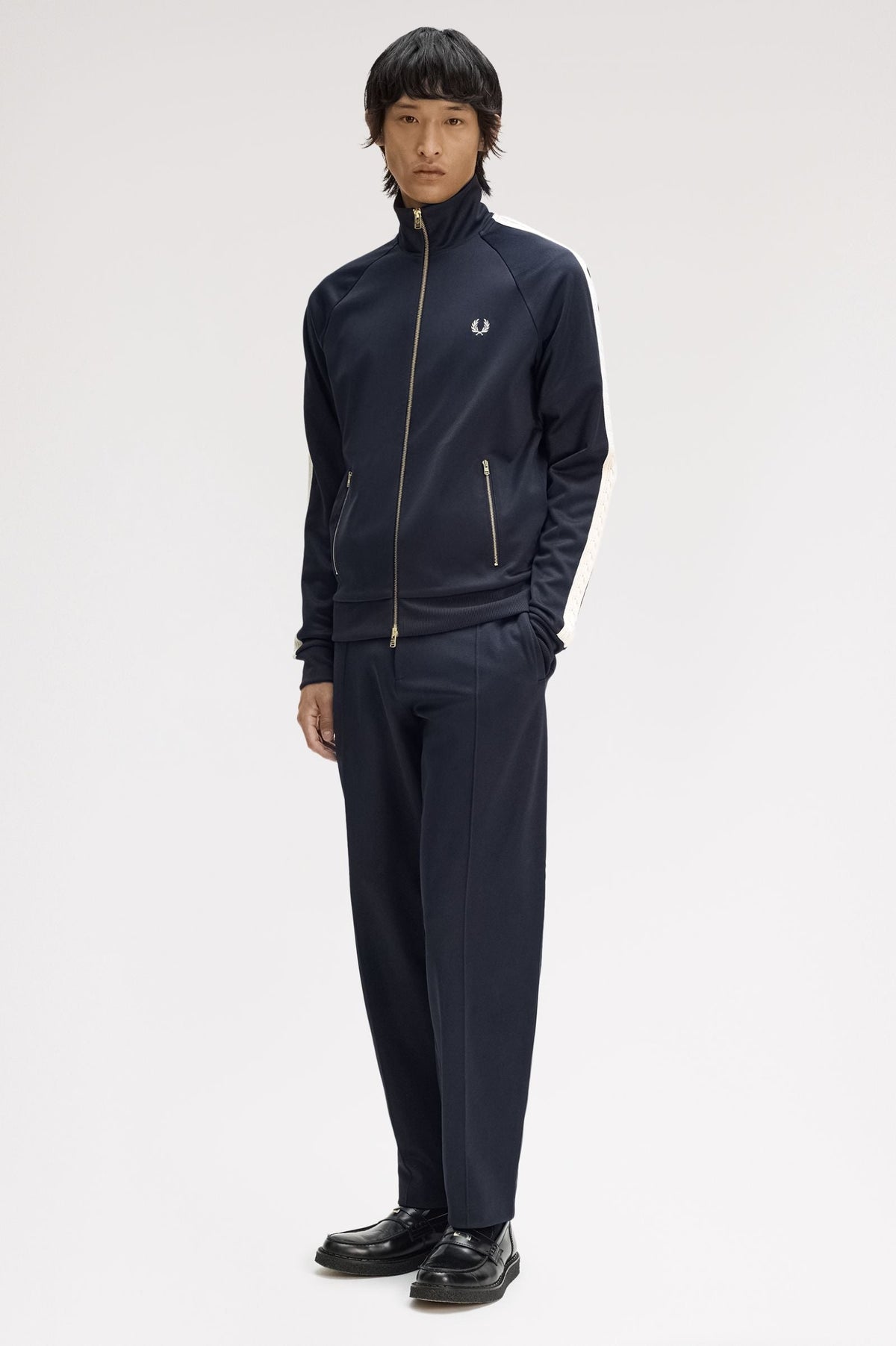J2331 Cable Taped Track Jacket (Navy)