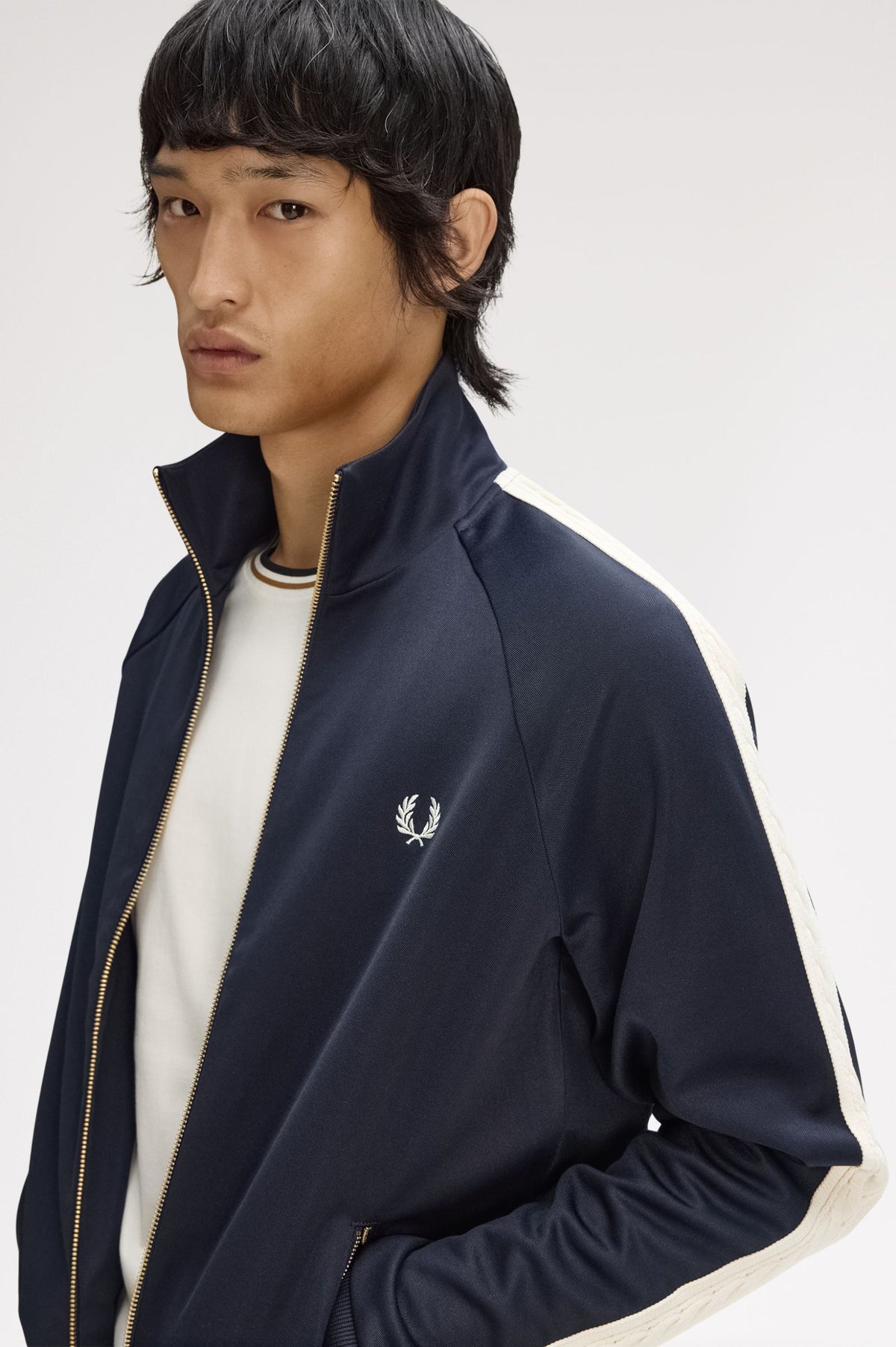 J2331 Cable Taped Track Jacket (Navy)
