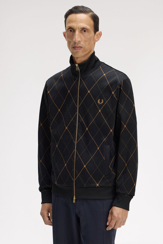 J2332 Argyle Track Jacket (Black)