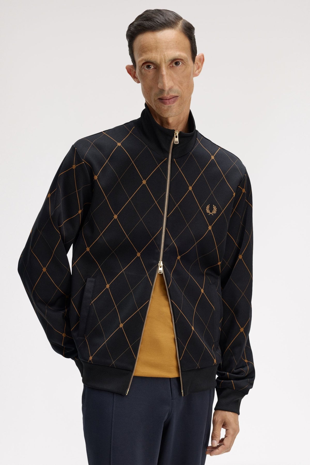J2332 Argyle Track Jacket (Black)