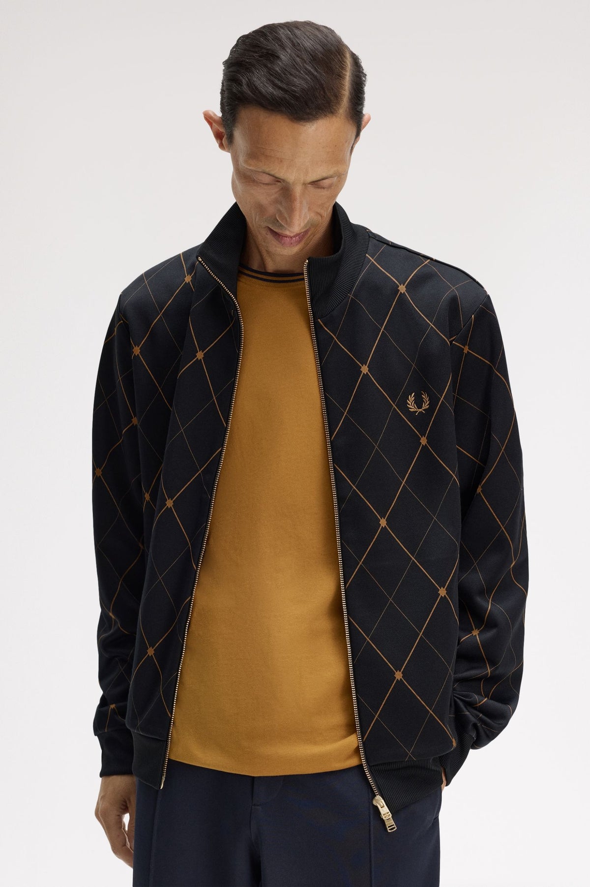 J2332 Argyle Track Jacket (Black)