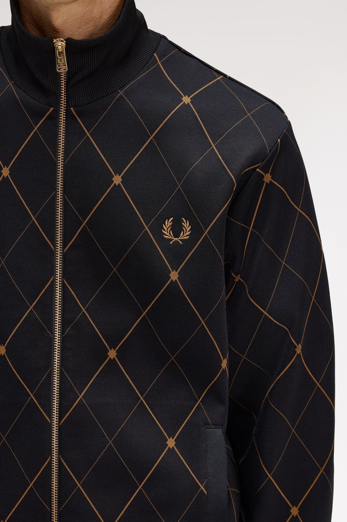 J2332 Argyle Track Jacket (Black)