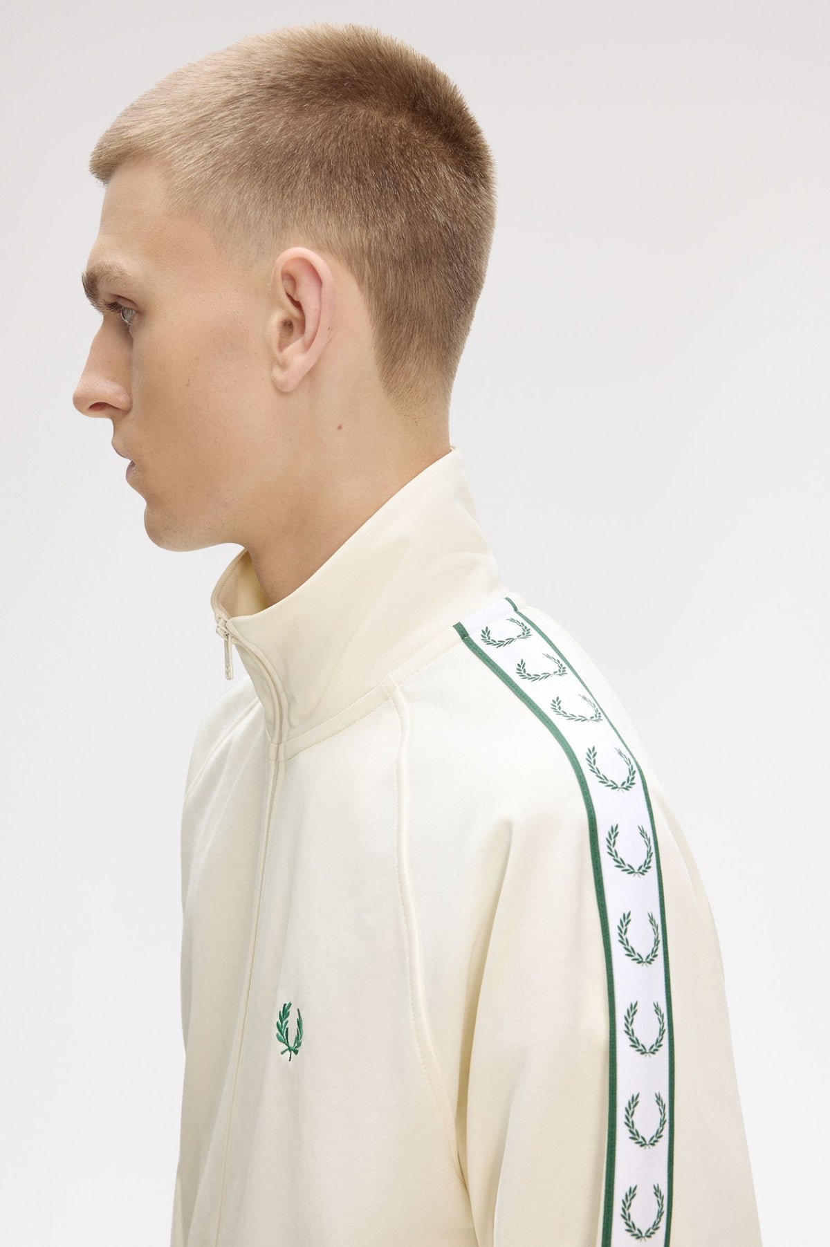 J5557 Contrast Tape Track Jacket (Ecru)