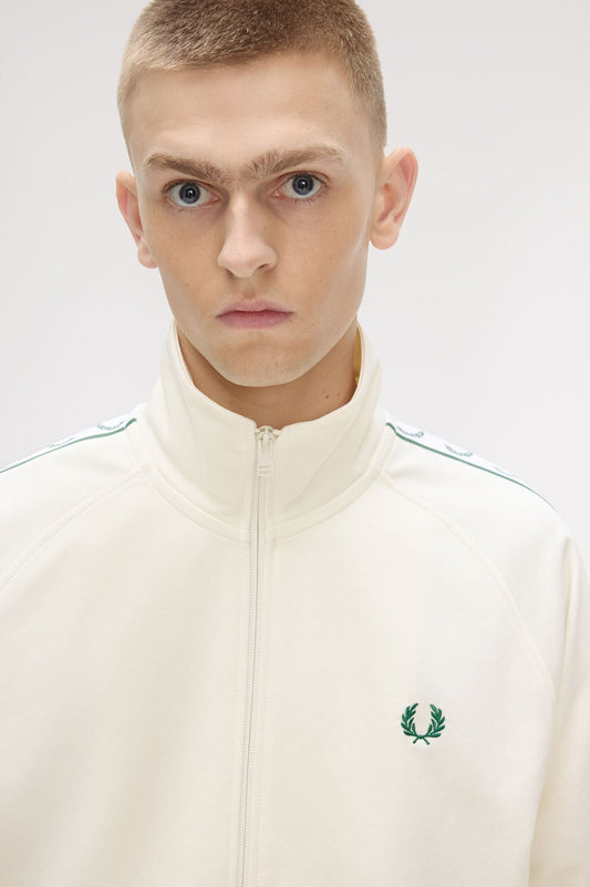 J5557 Contrast Tape Track Jacket (Ecru)