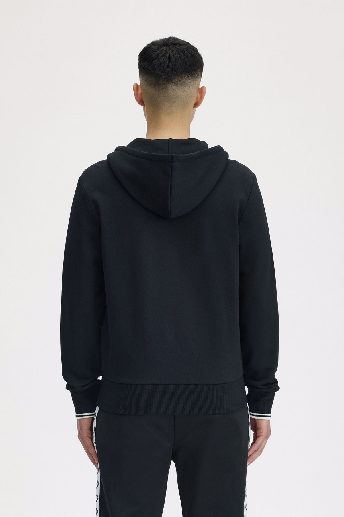J7536 Hooded Zip Through Sweatshirt (Black)