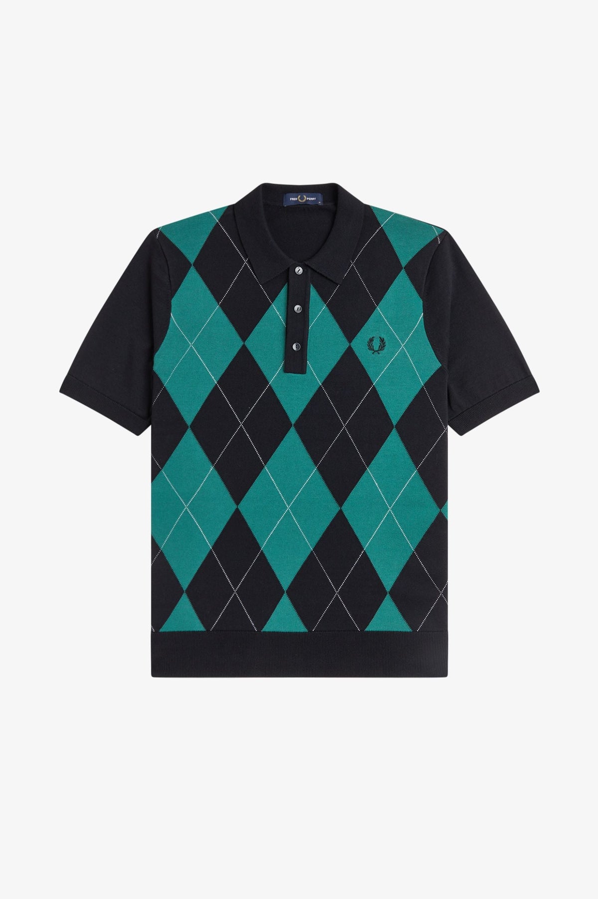 K1317 Argyle Knitted Shirt (Black)