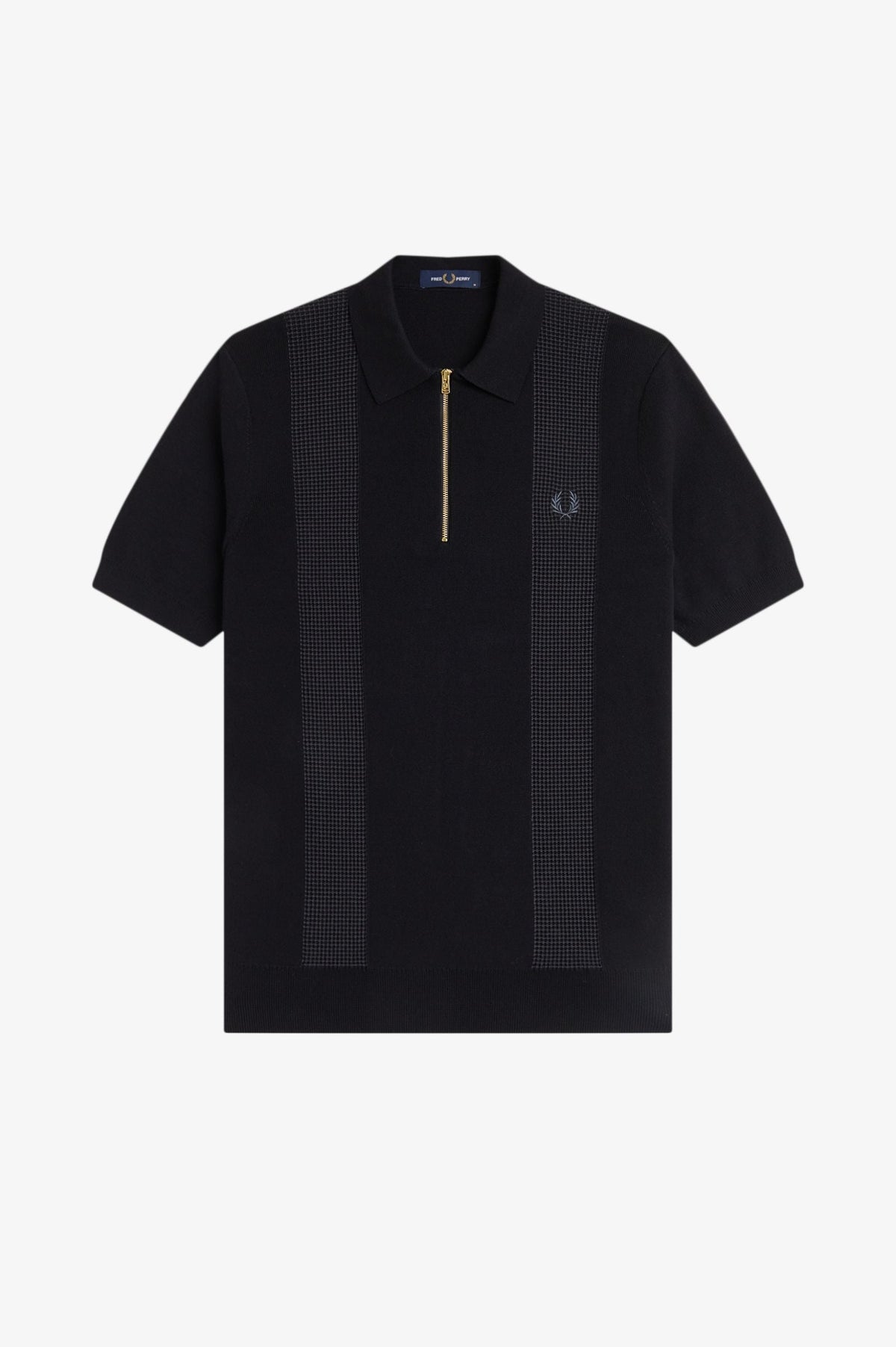 K2310 Panel Detail Knitted Shirt (Black)