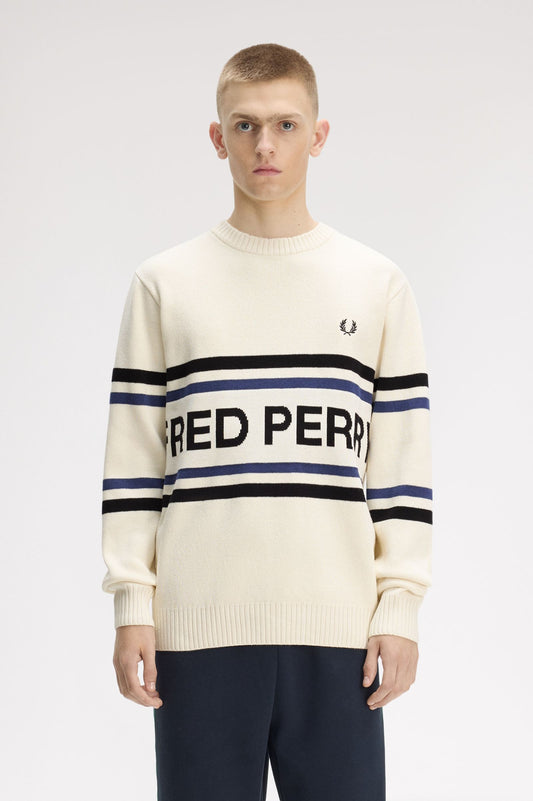 K2325 Fred Perry Graphic Jumper (Ecru)