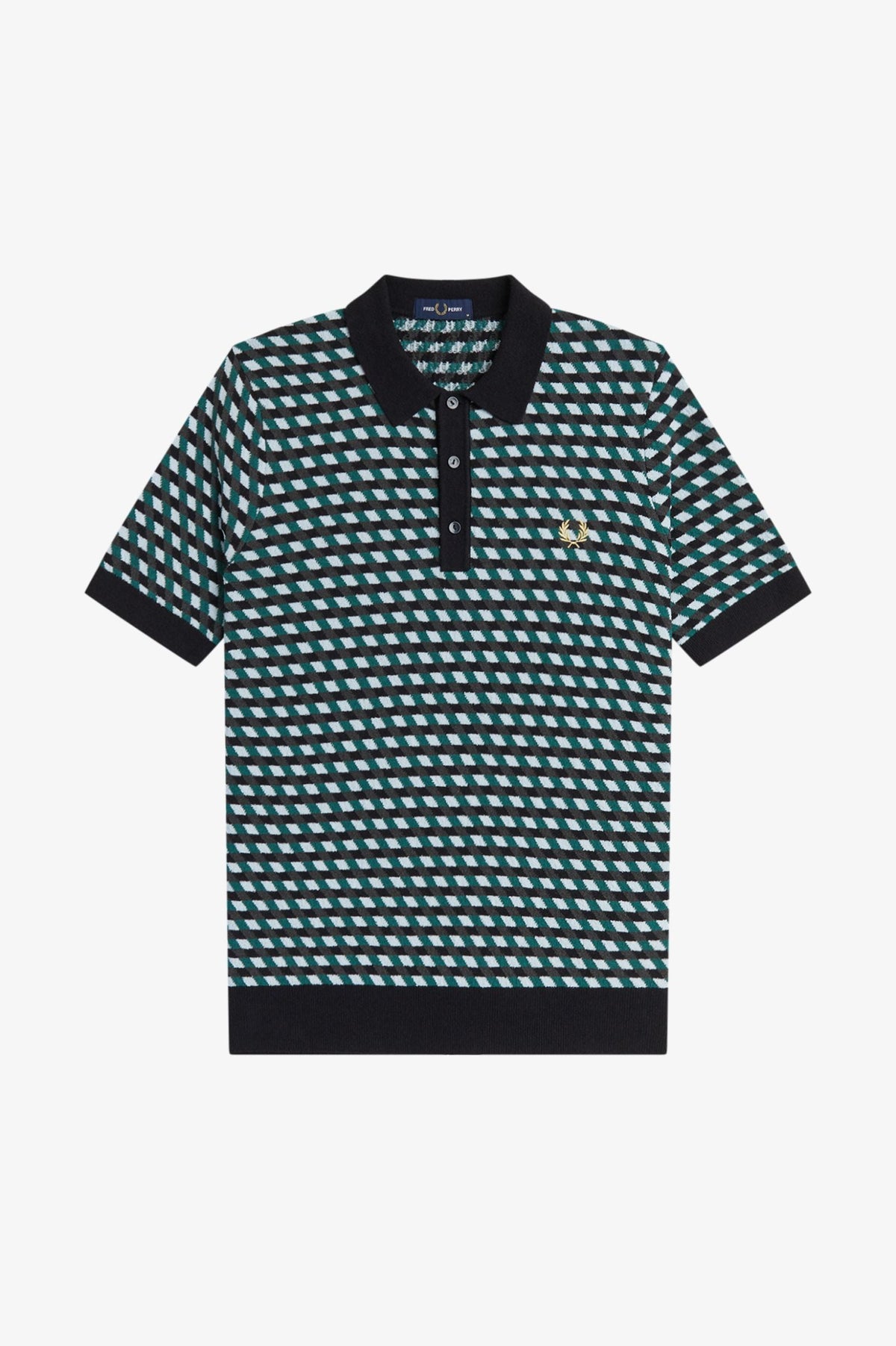 K2328 Geometric Knitted Shirt (Light Ice)