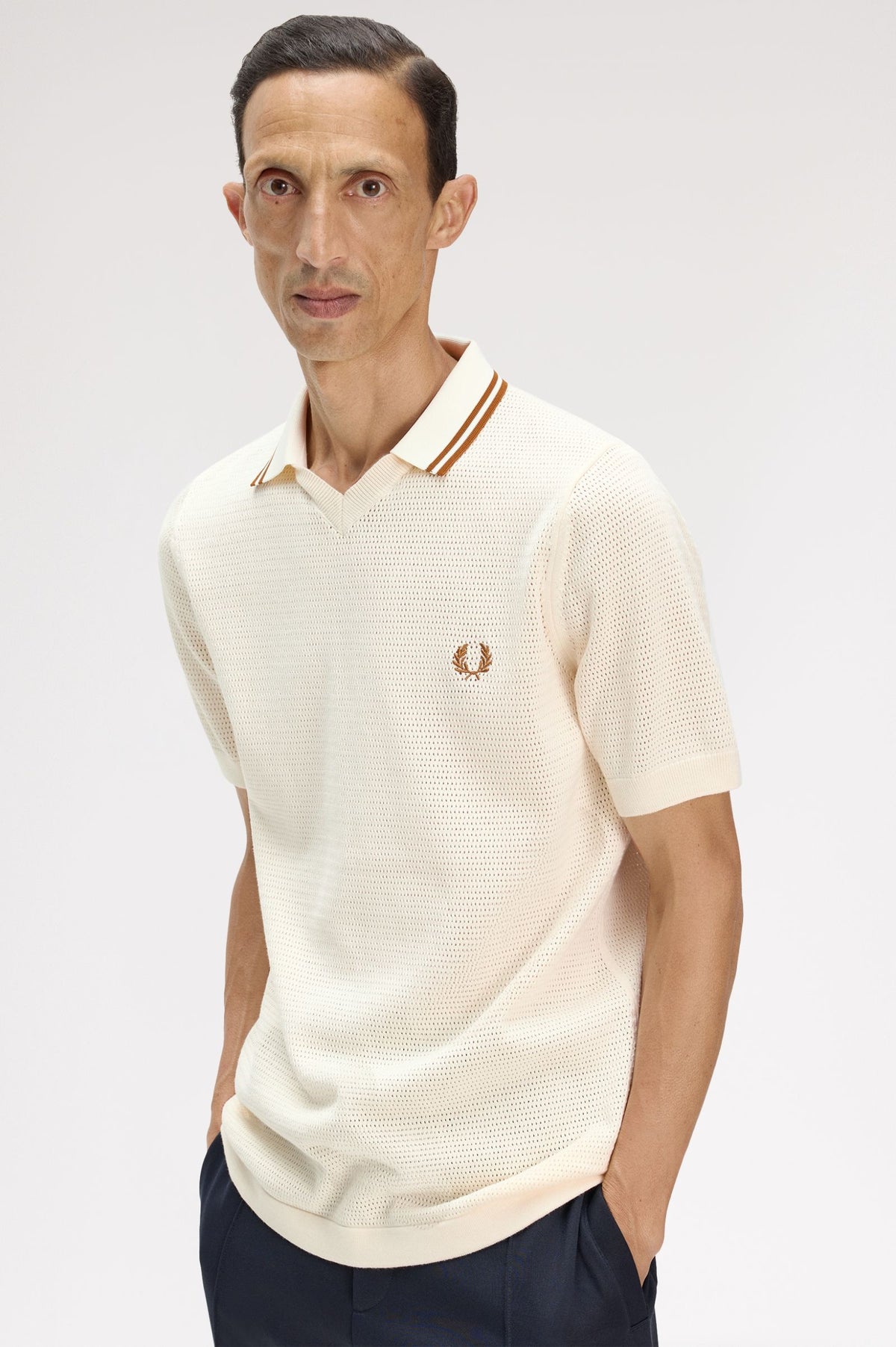 K2330 Pointelle Knitted Shirt (Ecru)
