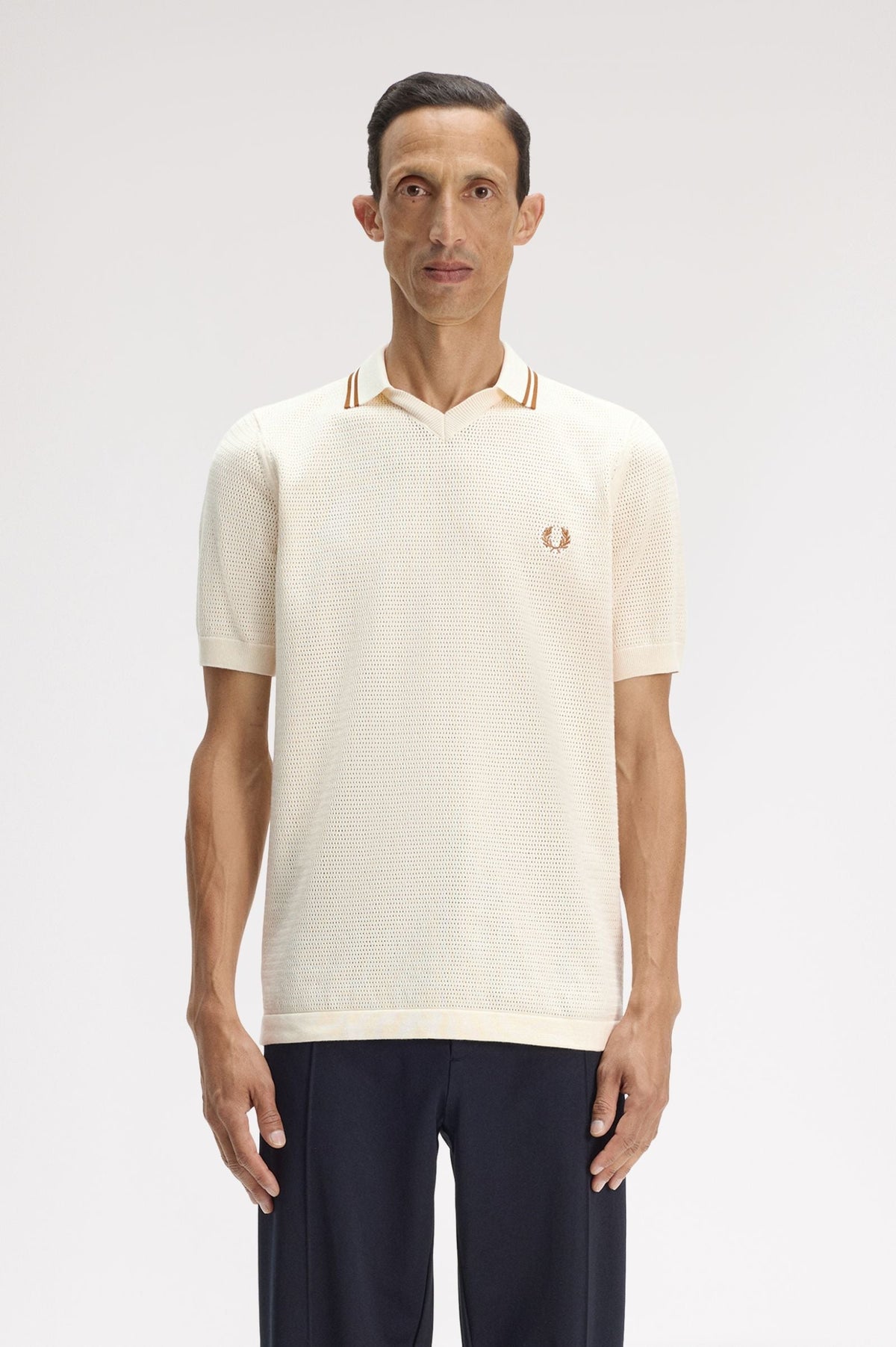 K2330 Pointelle Knitted Shirt (Ecru)