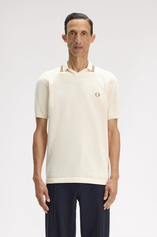 K2330 Pointelle Knitted Shirt (Ecru)
