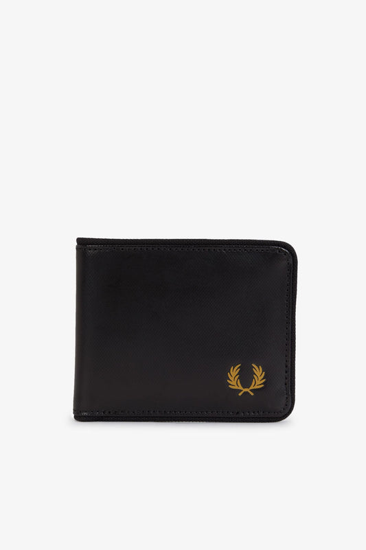 L2810 Tonal Coated Polyester Wallet (Black / Gold)