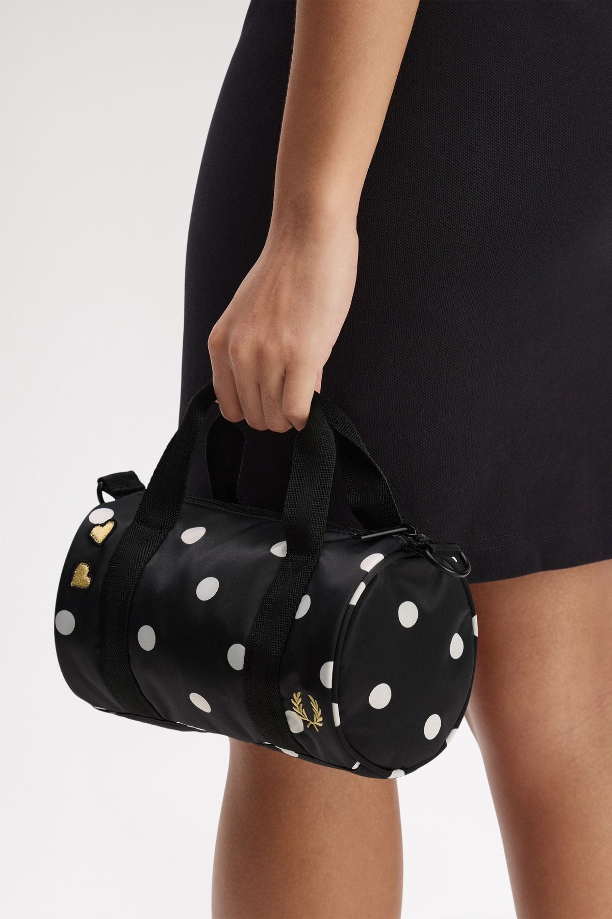 L3346 Mini Polka Dot Barrel Bag (Black)