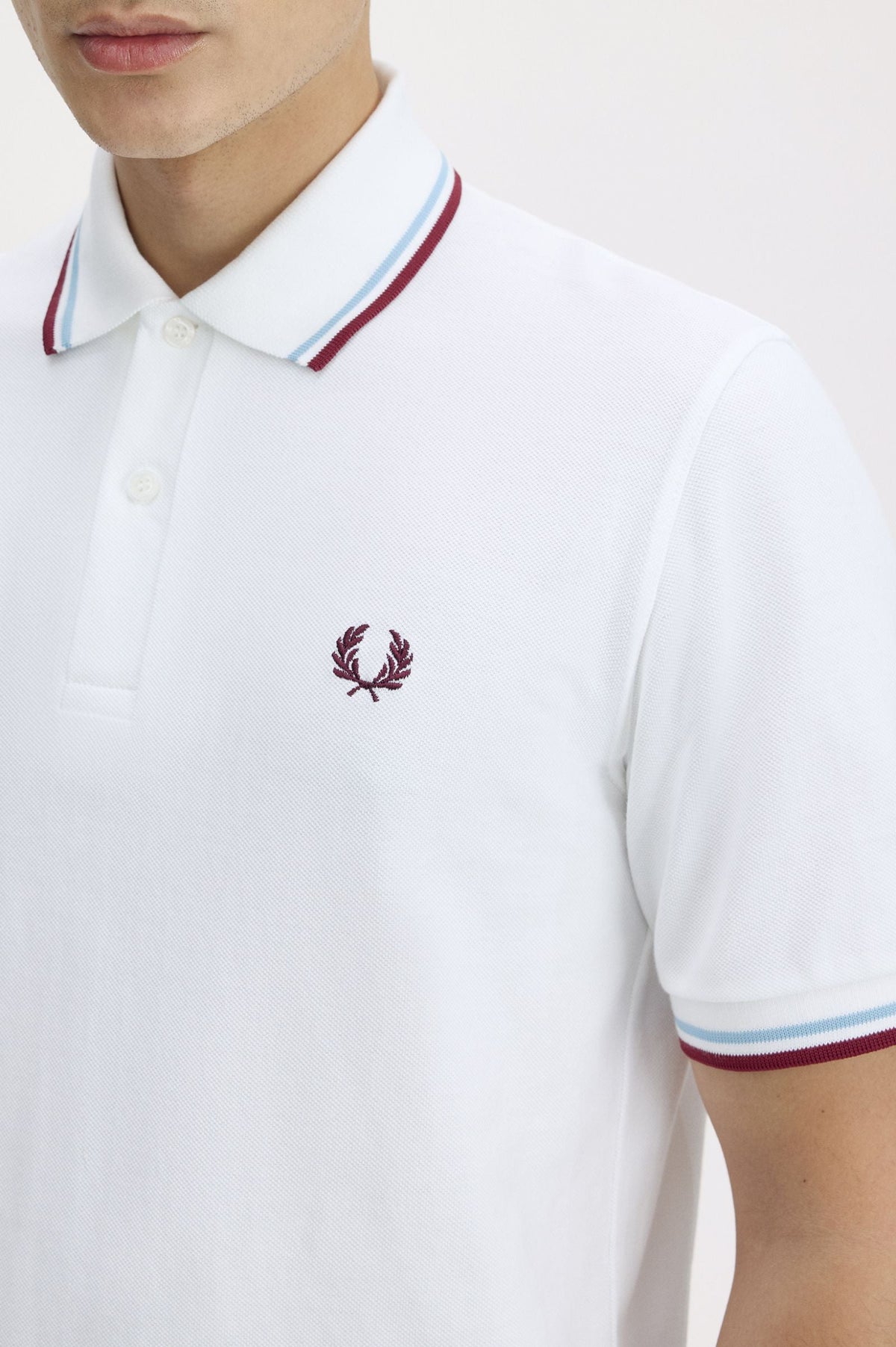 M12 The Fred Perry Shirt (White / Ice / Maroon)