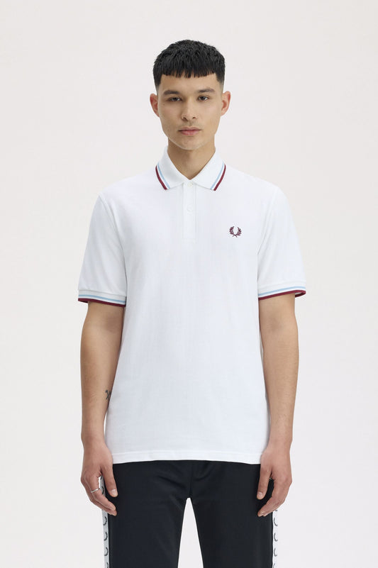 M12 The Fred Perry Shirt (White / Ice / Maroon)