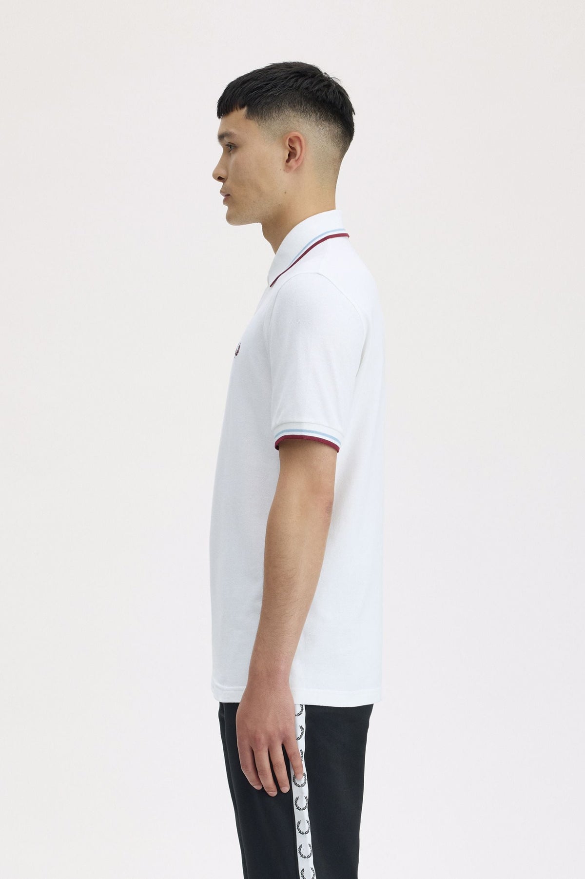 M12 The Fred Perry Shirt (White / Ice / Maroon)
