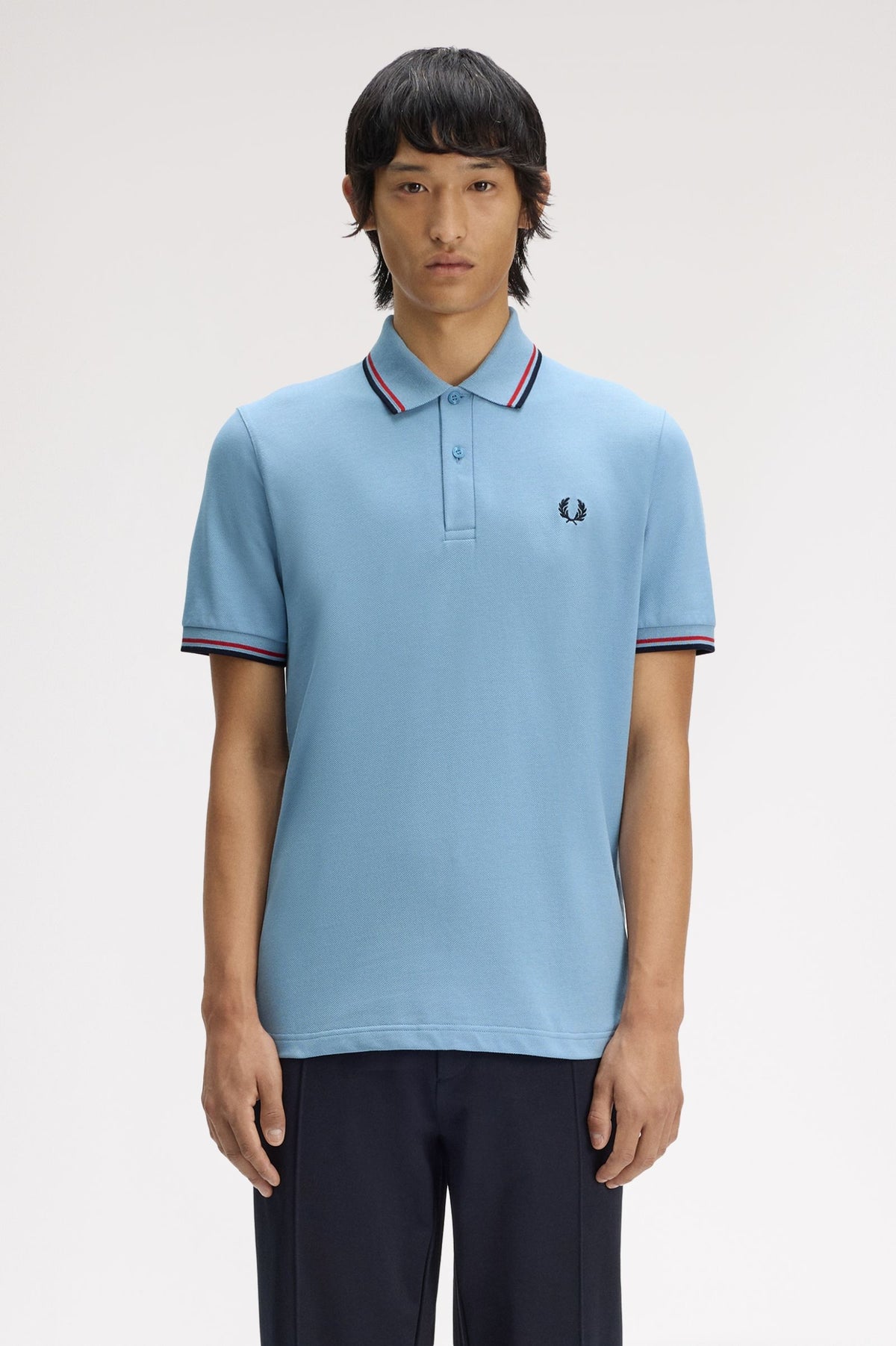 M12 The Fred Perry Shirt (Sky / Red / Navy)