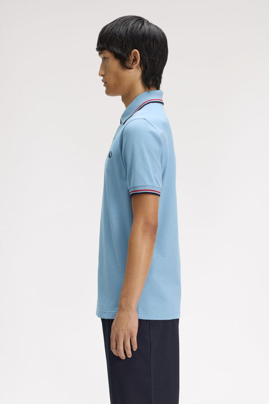 M12 The Fred Perry Shirt (Sky / Red / Navy)