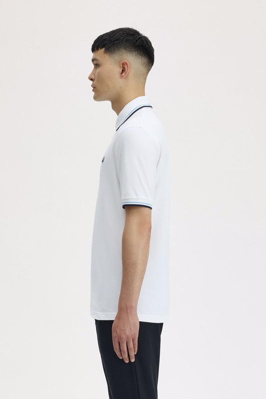 M12 The Fred Perry Shirt (White / Ice / Navy)