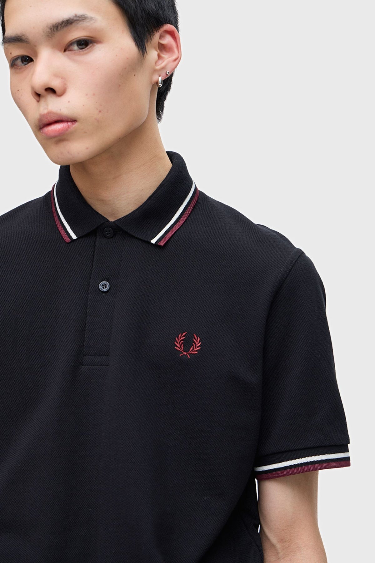 M12 The Fred Perry Shirt (Black / Ecru / Oxblood)