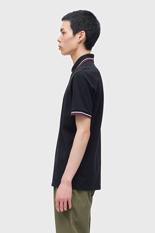 M12 The Fred Perry Shirt (Black / Ecru / Oxblood)