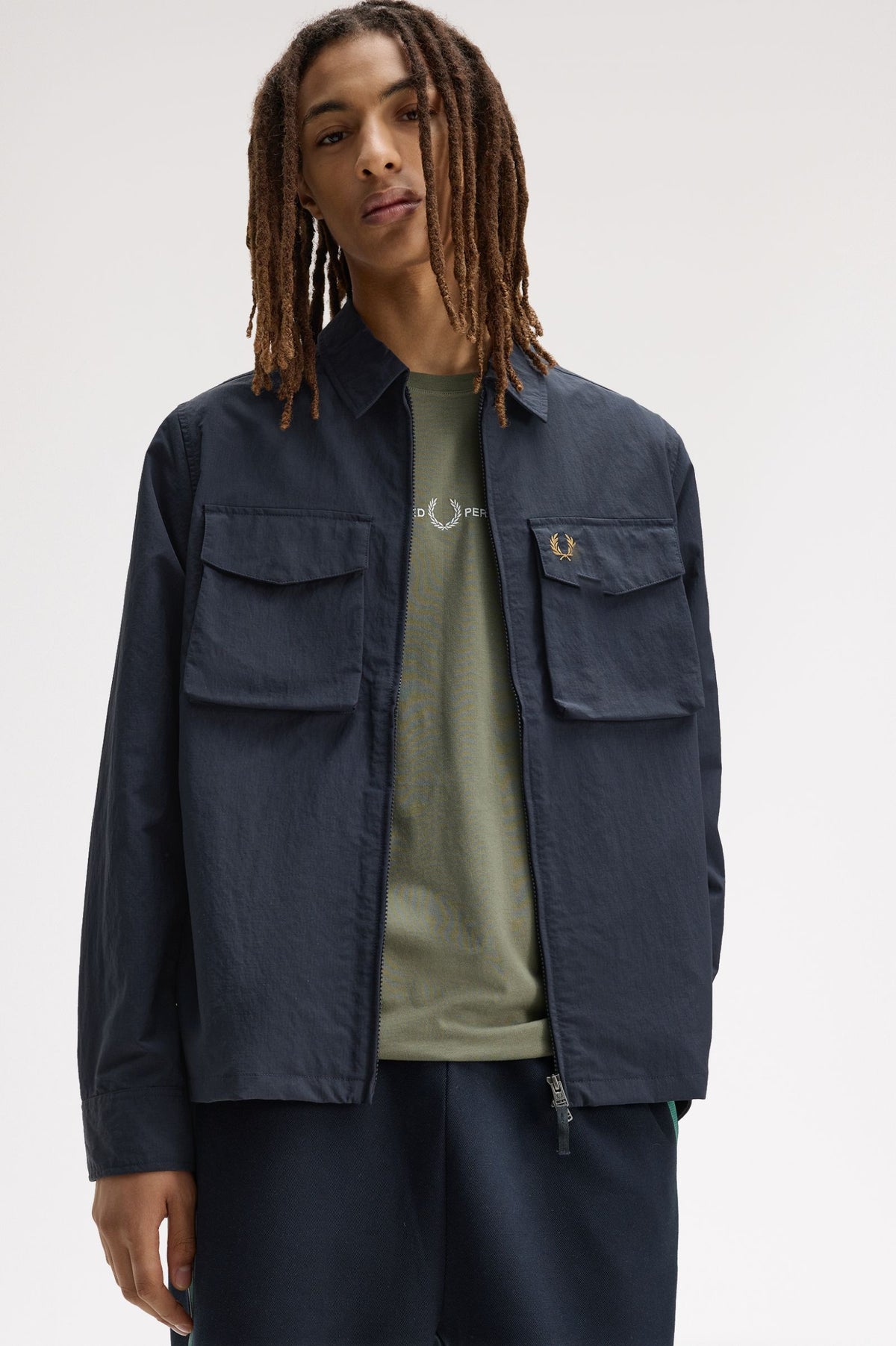 M2402 Ripstop Zip-Through Overshirt (Navy)